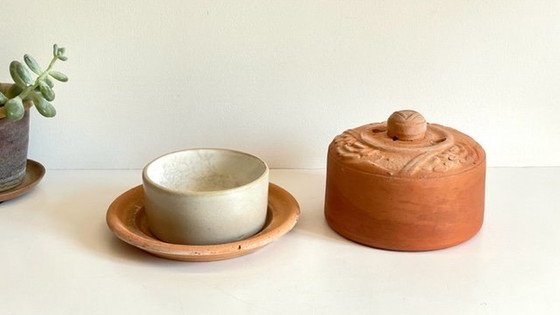 Image 1 of Butterdose Terrakotta Jugendstil Frankreich