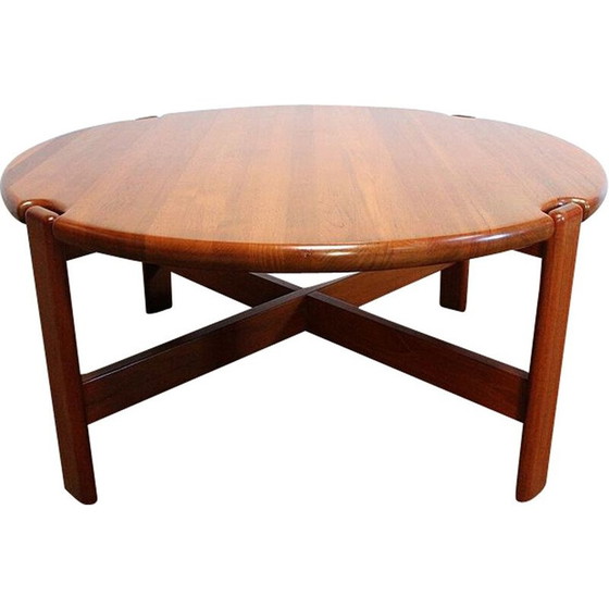 Image 1 of Vintage Couchtisch aus massivem Teakholz von Niels Bach, Dänemark 1970