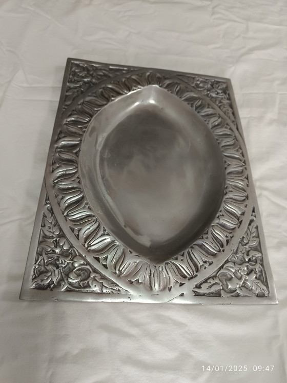 Image 1 of Tablett oder Tafelaufsatz - versilberte Bronze Frankreich - 1970-1980