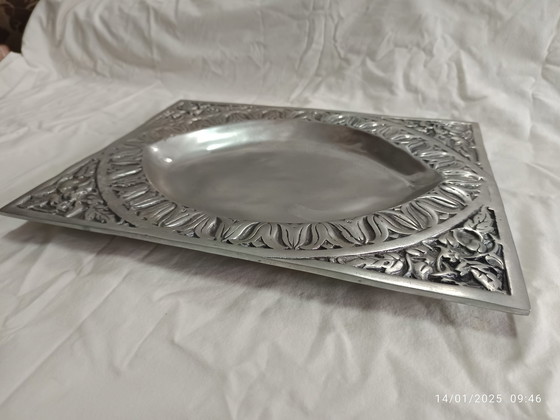 Image 1 of Tablett oder Tafelaufsatz - versilberte Bronze Frankreich - 1970-1980