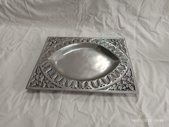 Image 1 of Tablett oder Tafelaufsatz - versilberte Bronze Frankreich - 1970-1980