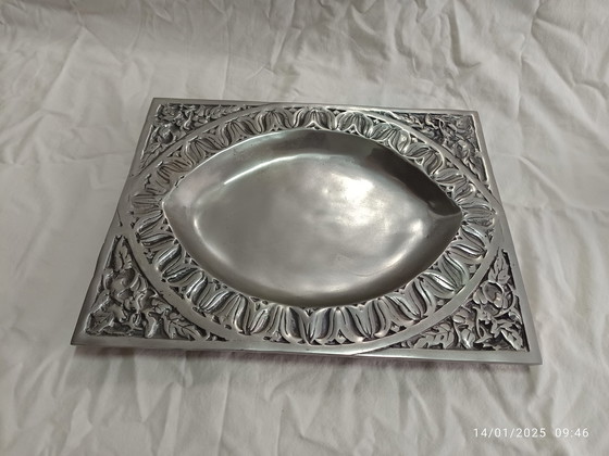 Image 1 of Tablett oder Tafelaufsatz - versilberte Bronze Frankreich - 1970-1980