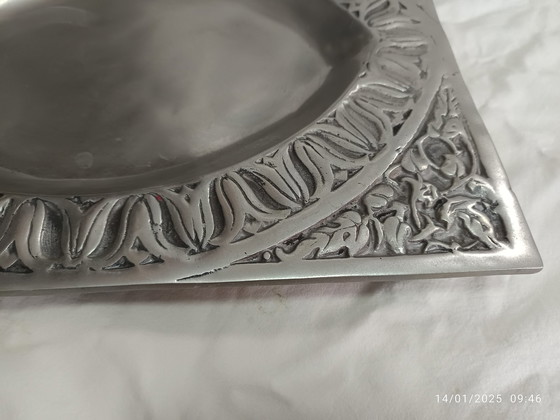 Image 1 of Tablett oder Tafelaufsatz - versilberte Bronze Frankreich - 1970-1980