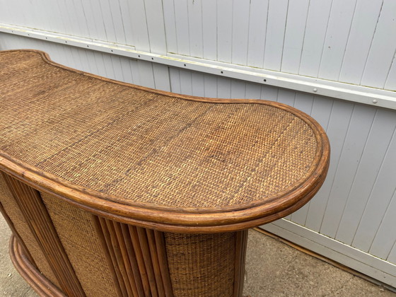 Image 1 of Bar Theke Aus Rattan Und Cannage 1970 Vintage