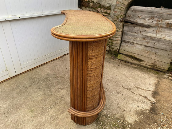 Image 1 of Bar Theke Aus Rattan Und Cannage 1970 Vintage