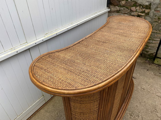 Image 1 of Bar Theke Aus Rattan Und Cannage 1970 Vintage