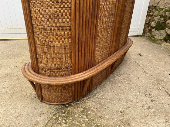 Image 1 of Bar Theke Aus Rattan Und Cannage 1970 Vintage