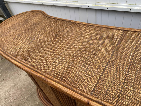Image 1 of Bar Theke Aus Rattan Und Cannage 1970 Vintage