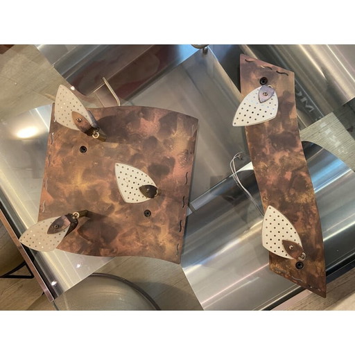 Paar Vintage-Wandleuchten Primavera 1980er Jahre