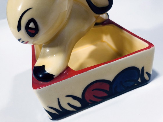 Image 1 of Aschenbecher Kaninchen - Vide Poche - Steingut - Art Deco - Ditmar Urbach - 1930