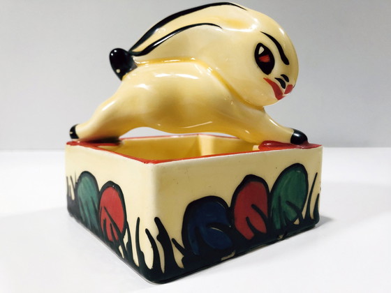 Image 1 of Aschenbecher Kaninchen - Vide Poche - Steingut - Art Deco - Ditmar Urbach - 1930