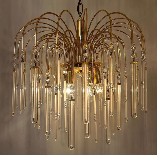 Kristall Bogen Bars Kronleuchter Hängelampe 80er Jahre Vintage