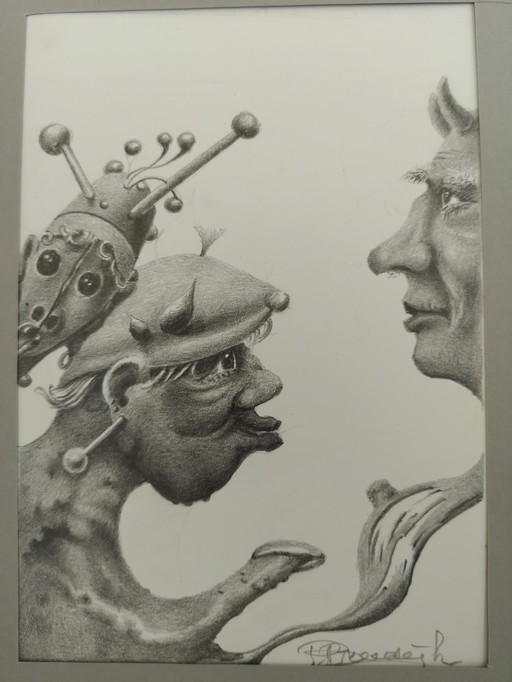 6 x Zeichnungen von Peter Breedijk