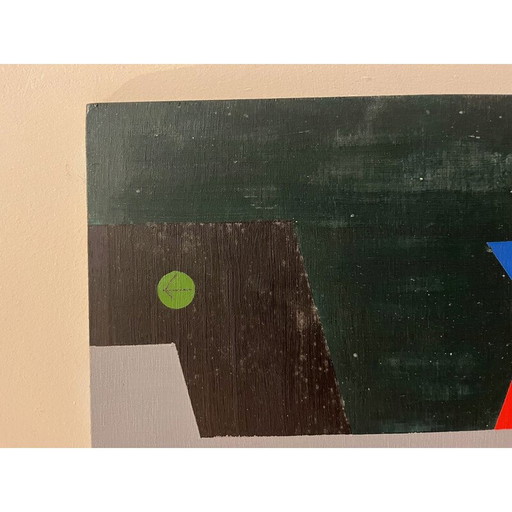 Vintage-Öl auf doppelseitiger Holztafel