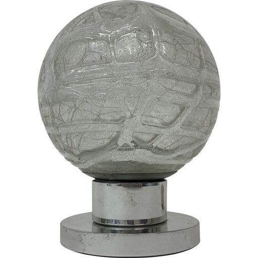 Mid Century Glas-Tischlampe von Doria Leuchten, Deutschland 1970er Jahre