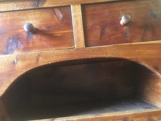 Image 1 of Vintage Schreibtisch aus Kiefernholz mit Etagen