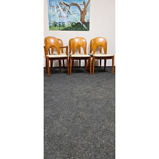 6 Esszimmerstühle aus Teakholz von Niels Koefoed für Hornslet, Dänemark