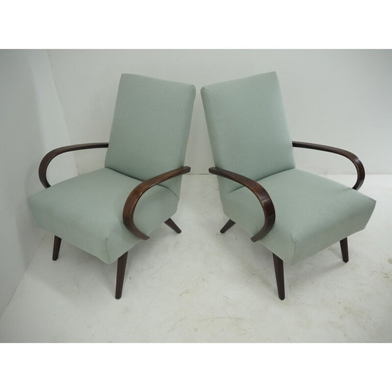 Image 1 of Paar Vintage TonThonet Sessel aus grauem Buchenholz, Tschechoslowakei 1960er Jahre