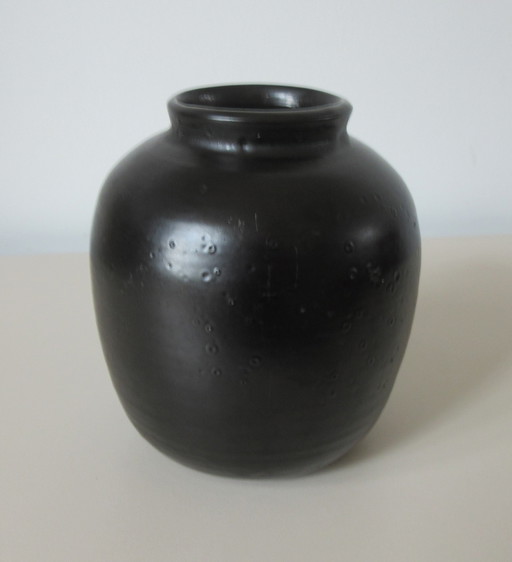 Schwarze künstliche Vase aus Steingut