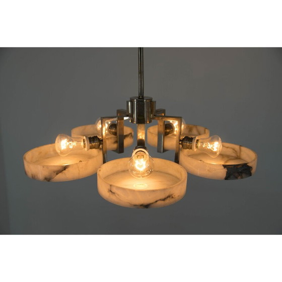 Image 1 of Vintage-Kronleuchter aus Marmor im Art-Deco-Stil, 1930
