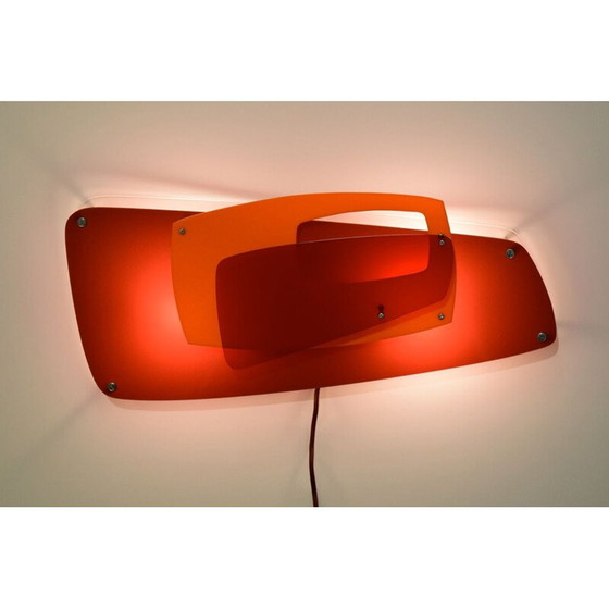 Image 1 of Vintage Halo Plexiglas Wandleuchte von Nadya Glawe