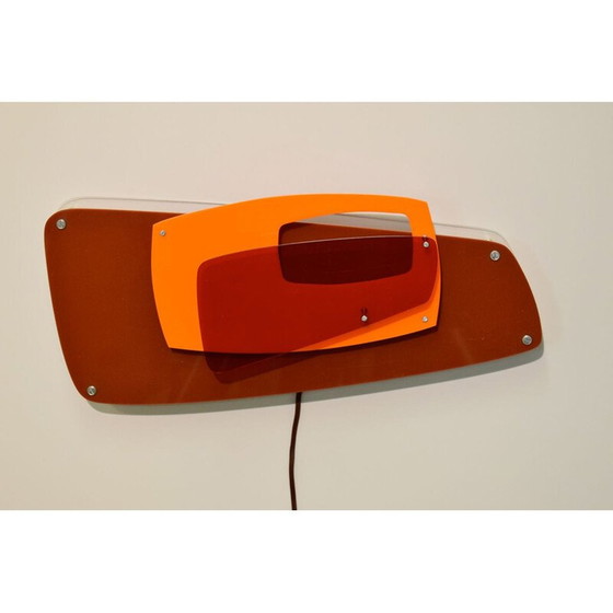Image 1 of Vintage Halo Plexiglas Wandleuchte von Nadya Glawe