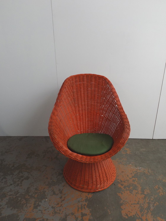 Image 1 of Vintage Rattanstuhl 70er Jahre