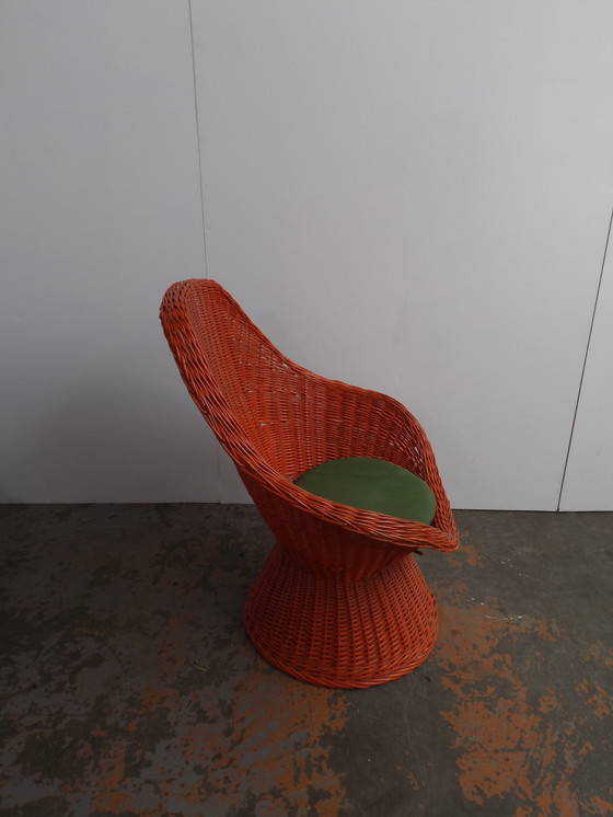 Image 1 of Vintage Rattanstuhl 70er Jahre