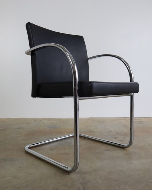 8X Artifort Leder Freischwinger Stühle von Wolfgang Mezger