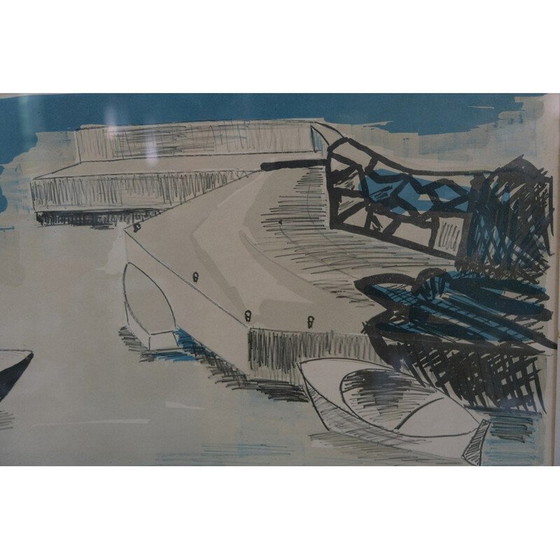 Image 1 of Moderne Vintage-Lithografie von Allan Erwö, Schweden 1964