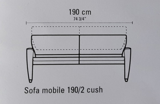 Image 1 of Jori 3-Sitzer Sofa - Blaues Leder