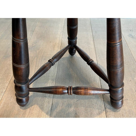 Image 1 of Paar gedrechselte Holzhocker im Vintage-Stil