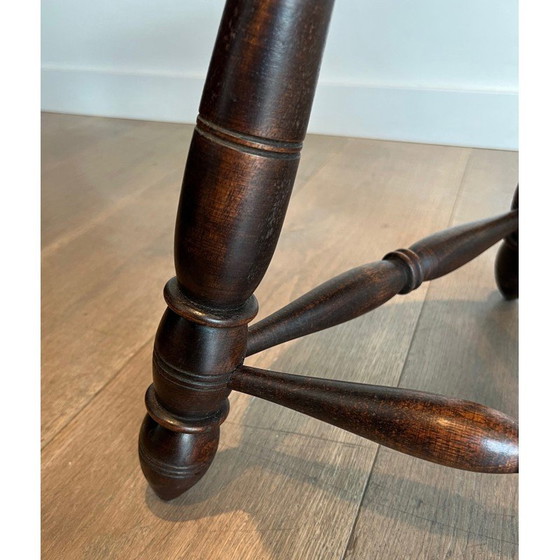 Image 1 of Paar gedrechselte Holzhocker im Vintage-Stil