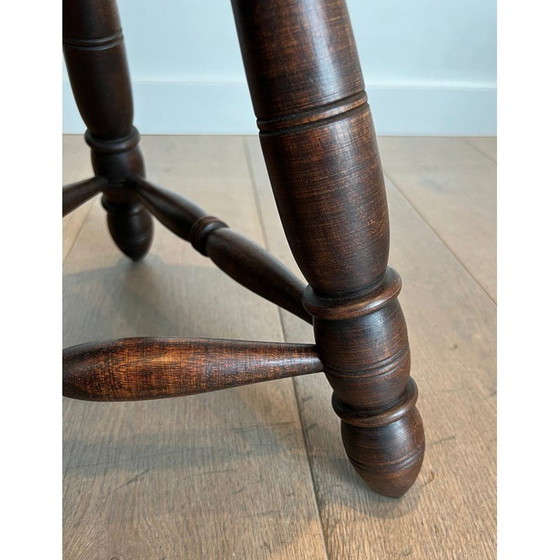 Image 1 of Paar gedrechselte Holzhocker im Vintage-Stil