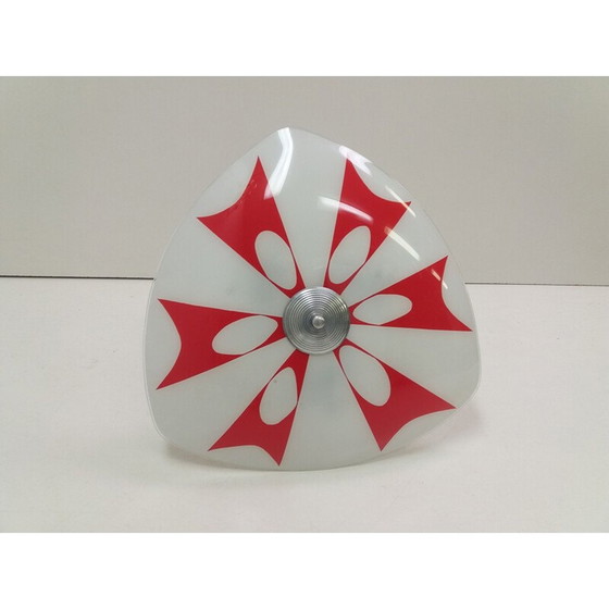 Image 1 of Vintage Hängeleuchte aus Glas und Metall, Tschechoslowakei 1960