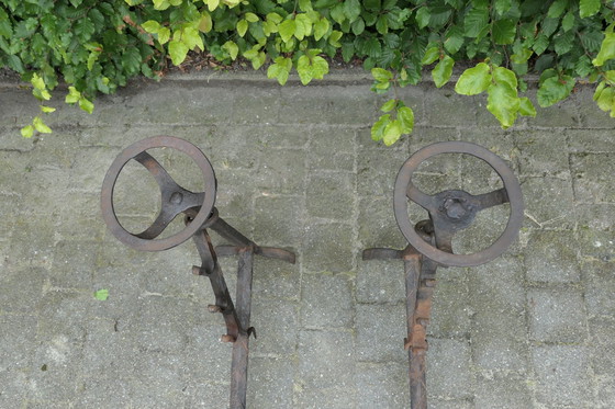 Image 1 of 2x Vintage schwere antike Feuerböcke