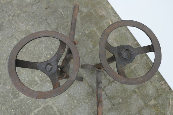 Image 1 of 2x Vintage schwere antike Feuerböcke