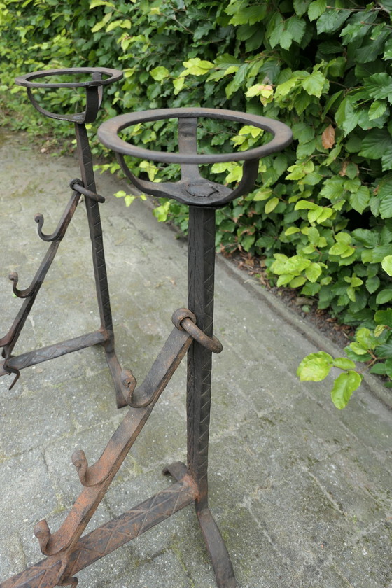 Image 1 of 2x Vintage schwere antike Feuerböcke