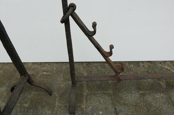 Image 1 of 2x Vintage schwere antike Feuerböcke