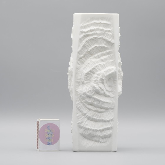 Image 1 of Manfred Frey Ak Kaiser Biskuit Porzellan Vase Fossil Ammonit Relief Opart Quartett