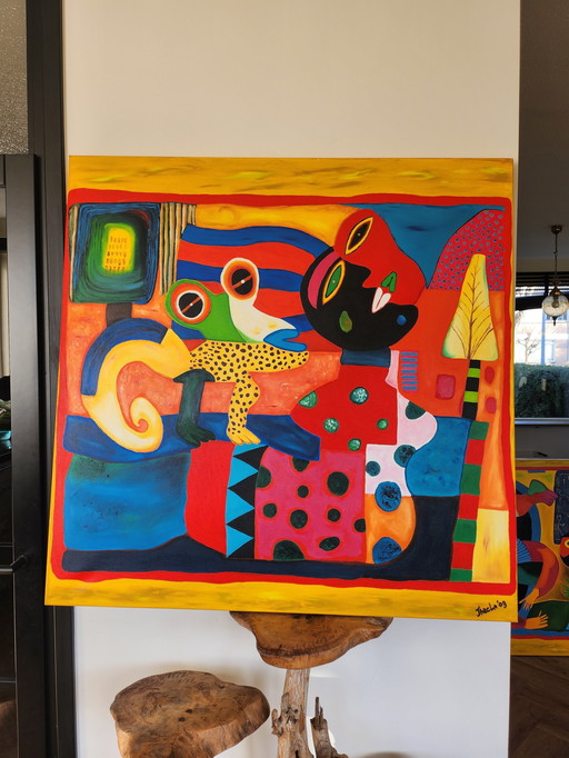 1X Gemälde 100Cmx100Cm Moderne Kunst