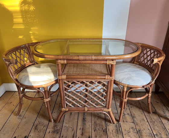 Image 1 of Vintage Bistro Set Rattan