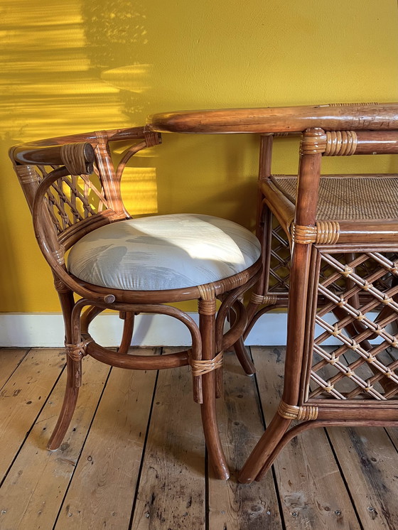 Image 1 of Vintage Bistro Set Rattan