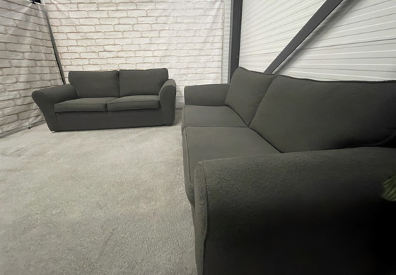 Image 1 of Schönes Teddy Stoffsofa 2X 2.5 Sitzer Sofa Set