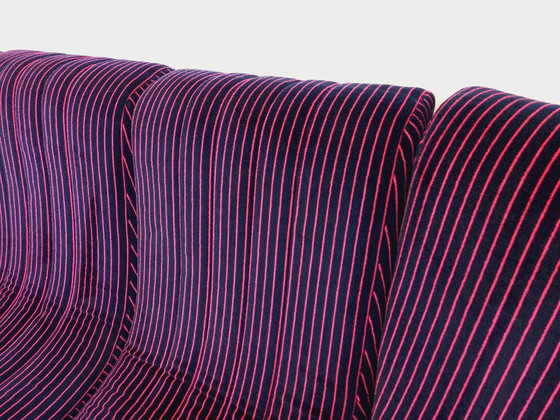 Image 1 of Vintage Snake Modulsofa bestehend aus 11 Modulen Chauffeuse Und 3 Hocker Aus Velours Stoff Aus Den 70er Jahren 80er Jahre