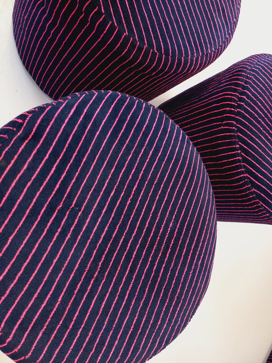 Image 1 of Vintage Snake Modulsofa bestehend aus 11 Modulen Chauffeuse Und 3 Hocker Aus Velours Stoff Aus Den 70er Jahren 80er Jahre