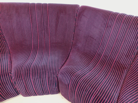 Image 1 of Vintage Snake Modulsofa bestehend aus 11 Modulen Chauffeuse Und 3 Hocker Aus Velours Stoff Aus Den 70er Jahren 80er Jahre