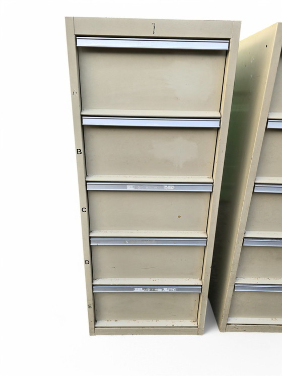 Image 1 of Set Von 3 Metallmöbel Mit Klappen Vintage 70'S