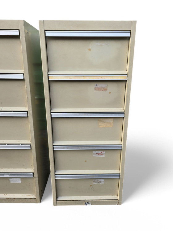 Image 1 of Set Von 3 Metallmöbel Mit Klappen Vintage 70'S