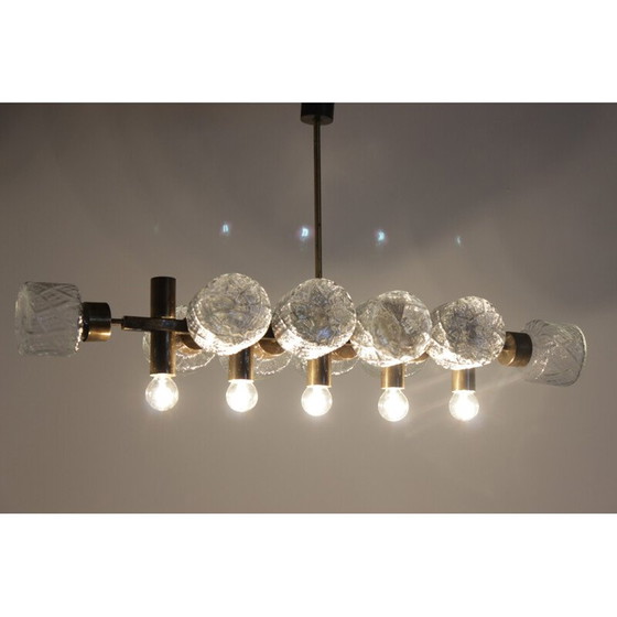 Image 1 of Vintage-Kronleuchter mit Glasdesign, Tschechoslowakei 1970